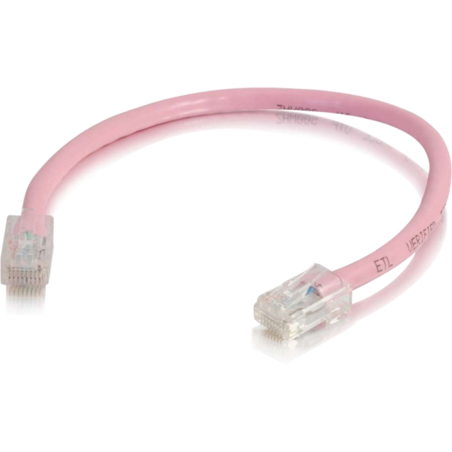 C2G 6in Cat6 Non-Booted Unshielded (UTP) Network Patch Cable - Pink 00970