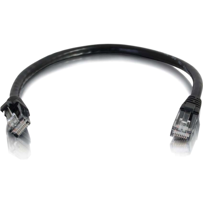 C2G 6in Cat6a Snagless Unshielded (UTP) Network Patch Cable - Black 00976