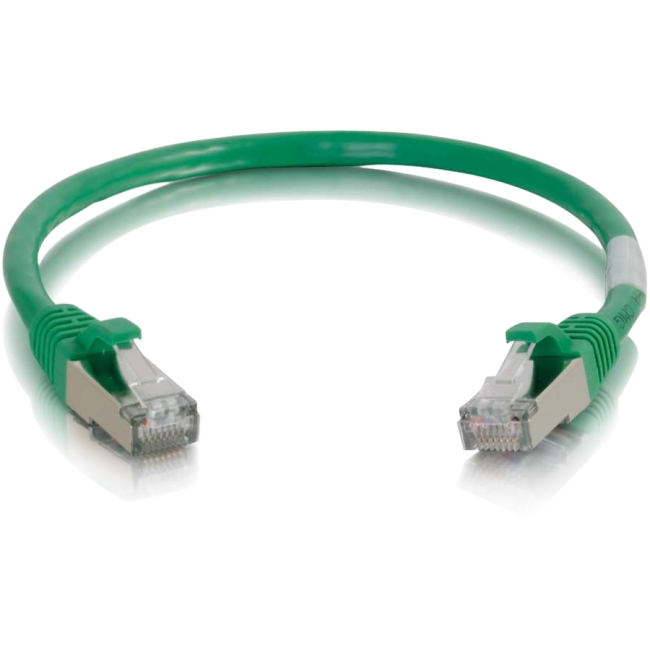 C2G 6in Cat6 Snagless Shielded (STP) Network Patch Cable - Green 00982