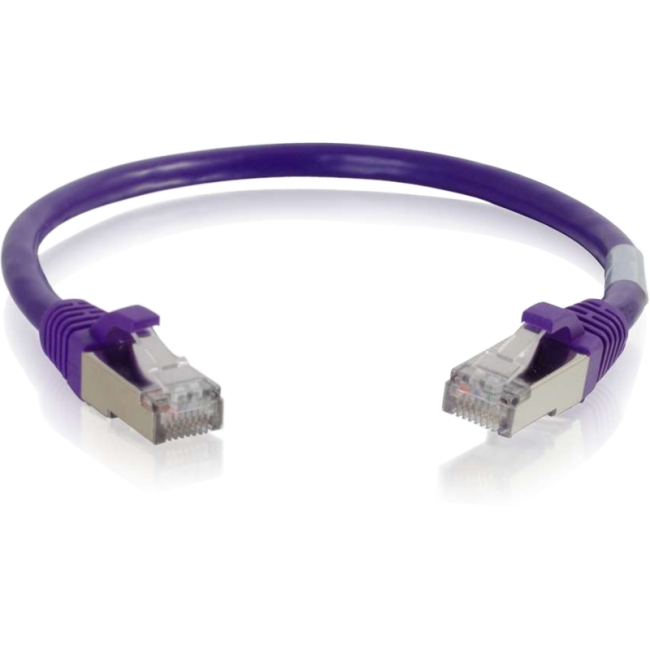 C2G 6in Cat6 Snagless Shielded (STP) Network Patch Cable - Purple 00986