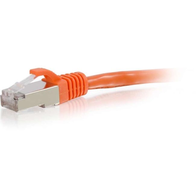 C2G 1ft Cat6 Snagless Shielded (STP) Network Patch Cable- Orange 00876