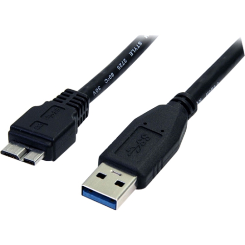 StarTech.com 0.5m (1.5ft) Black SuperSpeed USB 3.0 Cable A to Micro B - M/M USB3AUB50CMB