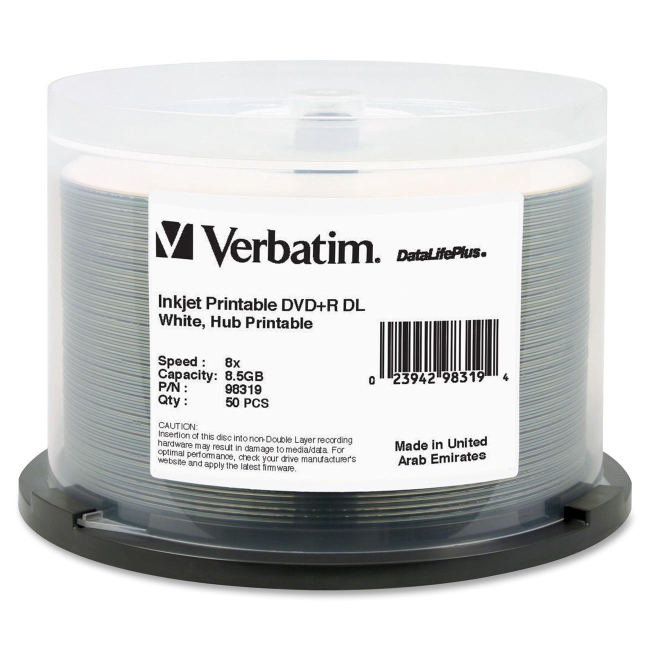 Verbatim 8x 8.5GB DVD Recordable Media 98319