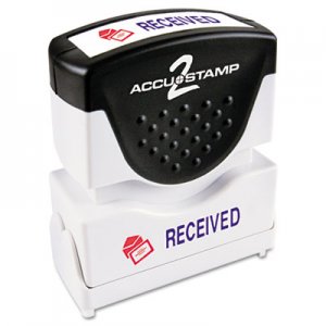 ACCUSTAMP2 Pre-Inked Shutter Stamp with Microban, Red/Blue, RECEIVED, 1 5/8 x 1/2 COS035537 035537