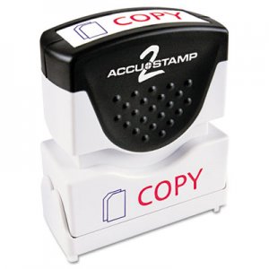 ACCUSTAMP2 Pre-Inked Shutter Stamp with Microban, Red/Blue, COPY, 1 5/8 x 1/2 COS035532 035532