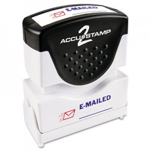 ACCUSTAMP2 Pre-Inked Shutter Stamp with Microban, Red/Blue, EMAILED, 1 5/8 x 1/2 COS035541 035541