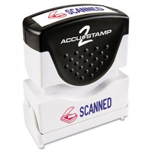 ACCUSTAMP2 Pre-Inked Shutter Stamp with Microban, Red/Blue, SCANNED, 1 5/8 x 1/2 COS035606 035606