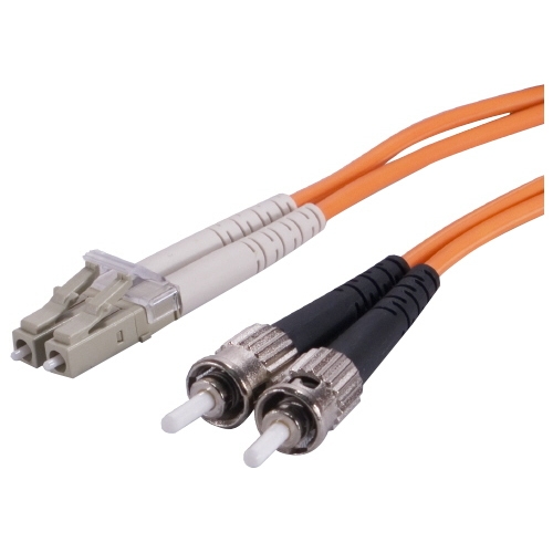 QVS 10-Meter LC to ST Multimode Fiber Duplex Patch Cord FDLCST-10M