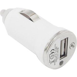 4XEM Universal USB Car Charger For iPhone/iPod/USB Devices (White) 4XMINICHARGE