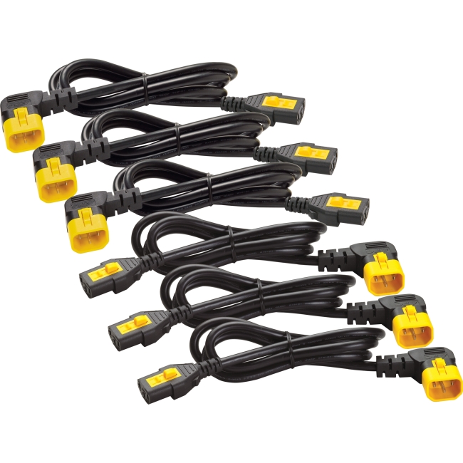 APC Power Cord Kit (6 ea), Locking, C13 to C14 (90 Degree), 1.8m, North America AP8706R-NA