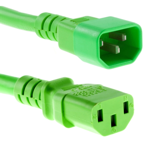 Unirise 1ft Power Cord C13-C14 Green PWRC13C1401FGRN