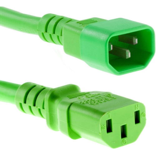 Unirise 2ft Power Cord C13-C14 Green PWRC13C1402FGRN