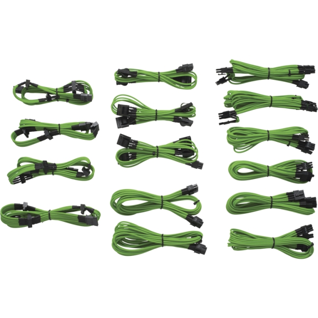 Corsair Professional Individually Sleeved DC Cable Kit, Type 3 (Generation 2), Green CP-8920047
