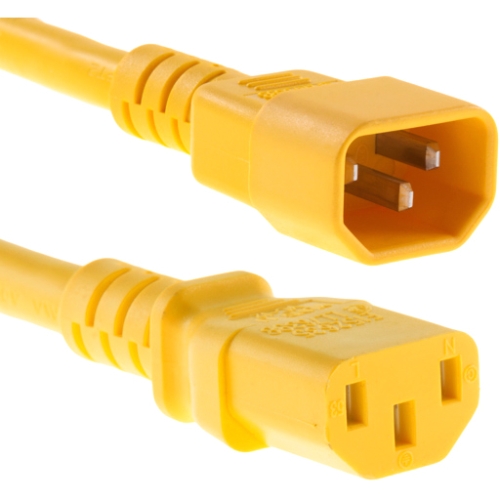 Unirise 1ft Power Cord C13-C14 Yellow PWRC13C1401FYLW