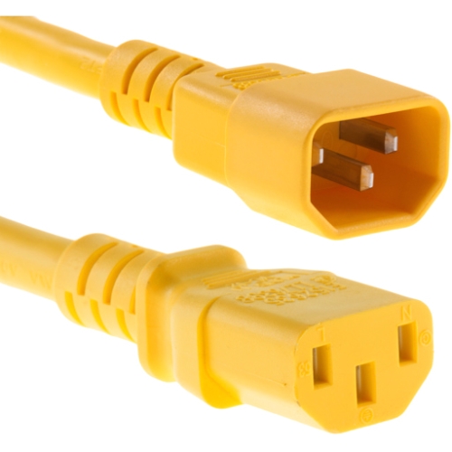 Unirise 1ft Power Cord C13-C14 Yellow PWRC13C1402FYLW