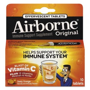 Airborne Immune Support Effervescent Tablet, Zesty Orange, 10/Box ABN30004 47865-30004