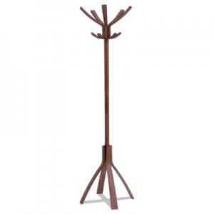 Alba CafA Wood Coat Stand, Ten Peg/Five Hook, 21.67w x 21.67d x 69.33h, Espresso Brown ABAPMCAFE