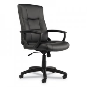 Alera YR Series Executive High-Back Swivel/Tilt Leather Chair, Black ALEYR4119