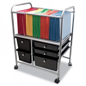 Advantus Letter/Legal File Cart w/Five Storage Drawers, 21.63w x 15.25d x 28.63h, Black AVT34100 34100