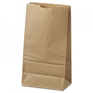 Genpak Grocery Paper Bags, 35 lbs Capacity, #6, 6"w x 3.63"d x 11.06"h, Kraft, 500