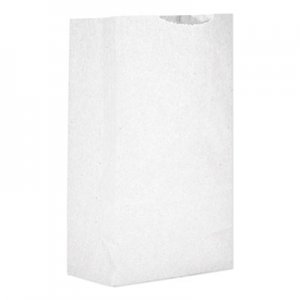 Genpak Grocery Paper Bags, 30 lbs Capacity, #2, 4.31"w x 2.44"d x 7.88"h, White