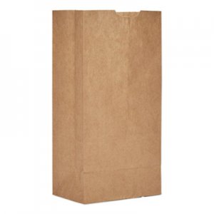 Genpak Grocery Paper Bags, 50 lbs Capacity, #4, 5"w x 3.13"d x 9.75"h, Kraft, 500