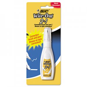 BIC Wite-Out 2-in-1 Correction Fluid, 15 ml Bottle, White BICWOPFP11 WOPFP11