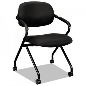 HON HVL303 Series Nesting Arm Chair, Black/Black BSXVL303MM10T HVL303.MM10.T