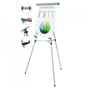 MasterVision Telescoping Tripod Display Easel, Adjusts 38" to 69" High, Metal, Silver BVCFLX05102MV FLX05102MV