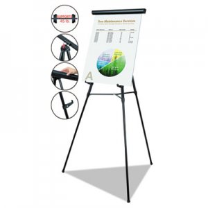 MasterVision Telescoping Tripod Display Easel, Adjusts 38" to 69" High, Metal, Black BVCFLX05101MV FLX05101MV