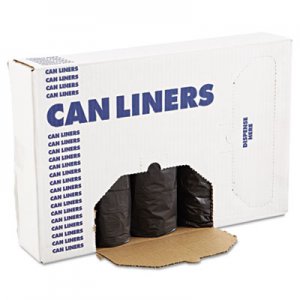 Boardwalk Low-Density Waste Can Liners, 60 gal, 0.65 mil, 38" x 58", Black, 100/Carton BWK3858H H7658HKKR01