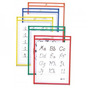 C-Line Reusable Dry Erase Pockets, 9 x 12, Assorted Primary Colors, 25/Box CLI40620 40620