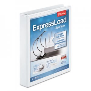 Cardinal ExpressLoad ClearVue Locking D-Ring Binder, 3 Rings, 1.5" Capacity, 11 x 8.5, White CRD49110 49110CB