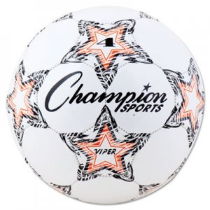 Champion Sports VIPER Soccer Ball, Size 4, 8"- 8 1/4" dia., White CSIVIPER4 VIPER4