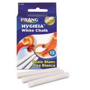 Prang Hygieia Dustless Board Chalk, 3 1/4 x 0.38. White, 12/Box DIX31144 31144