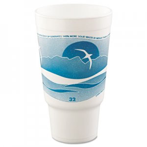Dart Horizon Hot/Cold Foam Drinking Cups, 32oz, Teal/White, 16/Bag, 25 Bags/Carton DCC32AJ20H 32AJ20H
