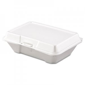 Dart Foam Hinged Lid Containers, 1-Compartment, 6.4 x 9.3 x 2.9, White, 200/Carton DCC205HT1 205HT1