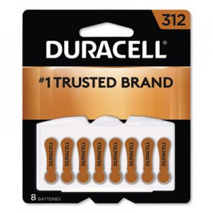 Duracell Button Cell Zinc Air Battery, #312, 8/Pk DURDA312B8ZM09 DA312B8