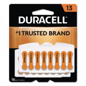 Duracell Button Cell Hearing Aid Battery #13, 16/Pk DURDA13B16ZM09 DA13B16