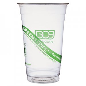 Eco-Products GreenStripe Renewable and Compostable Cold Cups - 20 oz, 50/Pack, 20 Packs/Carton ECOEPCC20GS EP-CC20-GS