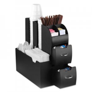 Mind Reader Coffee Condiment Caddy Organizer, 5 2/5 x 11 x 12 3/5, Black EMSCAD01BLK CAD01-BLK