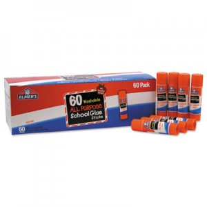 Elmer's Washable School Glue Sticks, 0.24 oz, Applies and Dries Clear, 60/Box EPIE501 E501