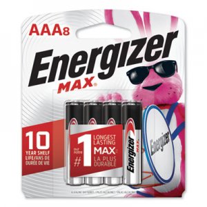 Energizer MAX Alkaline AAA Batteries, 1.5V, 8/Pack EVEE92MP8 E92MP-8