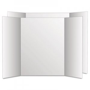 Eco Brites Too Cool Tri-Fold Poster Board, 28 x 40, White/White, 12/Carton GEO27136 27136