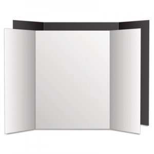 Eco Brites Too Cool Tri-Fold Poster Board, 36 x 48, Black/White, 6/PK GEO27135 27135