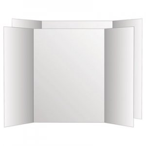 Eco Brites Two Cool Tri-Fold Poster Board, 36 x 48, White/White, 6/Carton GEO26790 26790