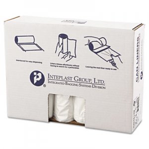 Inteplast Group High-Density Can Liner, 40 x 48, 45gal, 14mic, Clear, 25/Roll, 10 Rolls/Carton IBSS404814N S404814N