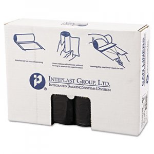 Inteplast Group High-Density Can Liner, 33 x 40, 33gal, 16mic, Black, 25/Roll, 10 Rolls/Carton IBSS334016K S334016K