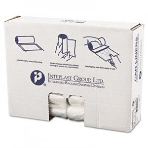 Inteplast Group High-Density Can Liner, 30 x 37, 30gal, 10mic, Clear, 25/Roll, 20 Rolls/Carton IBSS303710N S303710N