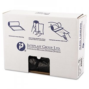 Inteplast Group High-Density Can Liner, 24 x 33, 16gal, 8mic, Black, 50/Roll, 20 Rolls/Carton IBSS243308K S243308K